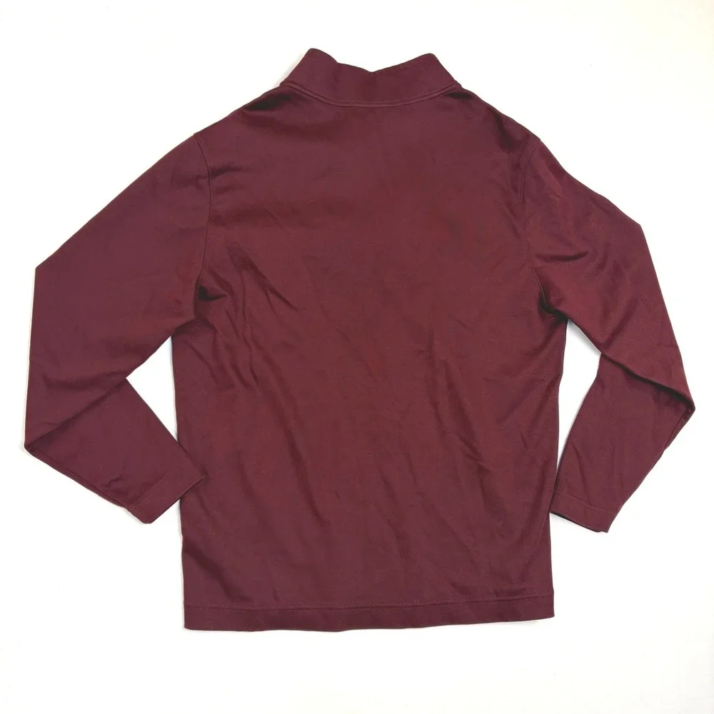 Hart Schaffner Marx Mens Burgundy 1/4 Quarter‎ Zip Pullover Sweater Medium